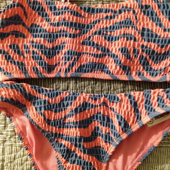 Mosmann Australia Smocked Shirred Two Piece Bathing Suit - Picture 2 of 4